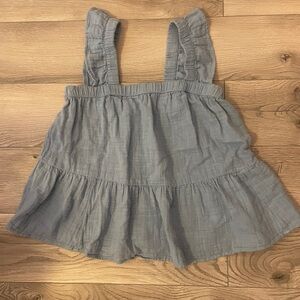 SO Ruffled Blue Tank Top